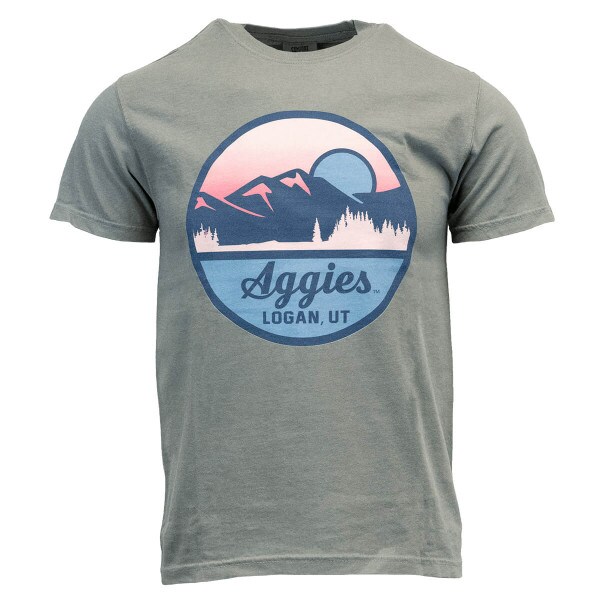 aggies logan utah sunset tshirt gray
